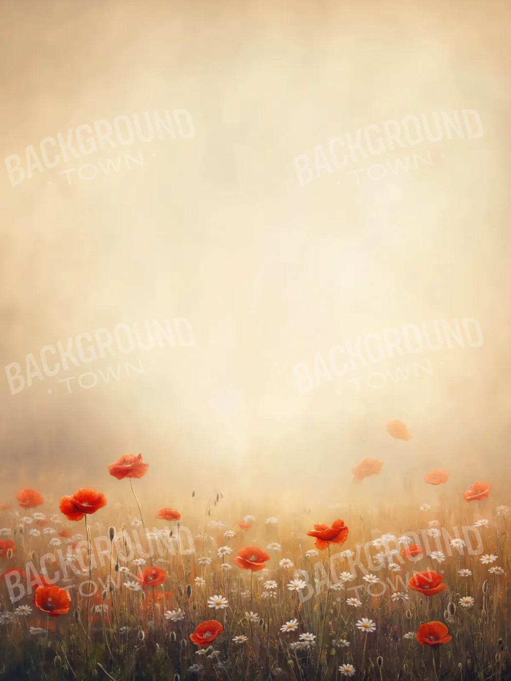 Poppy Field 5’x6’8 Fleece (60 x 80 inch) Backdrop