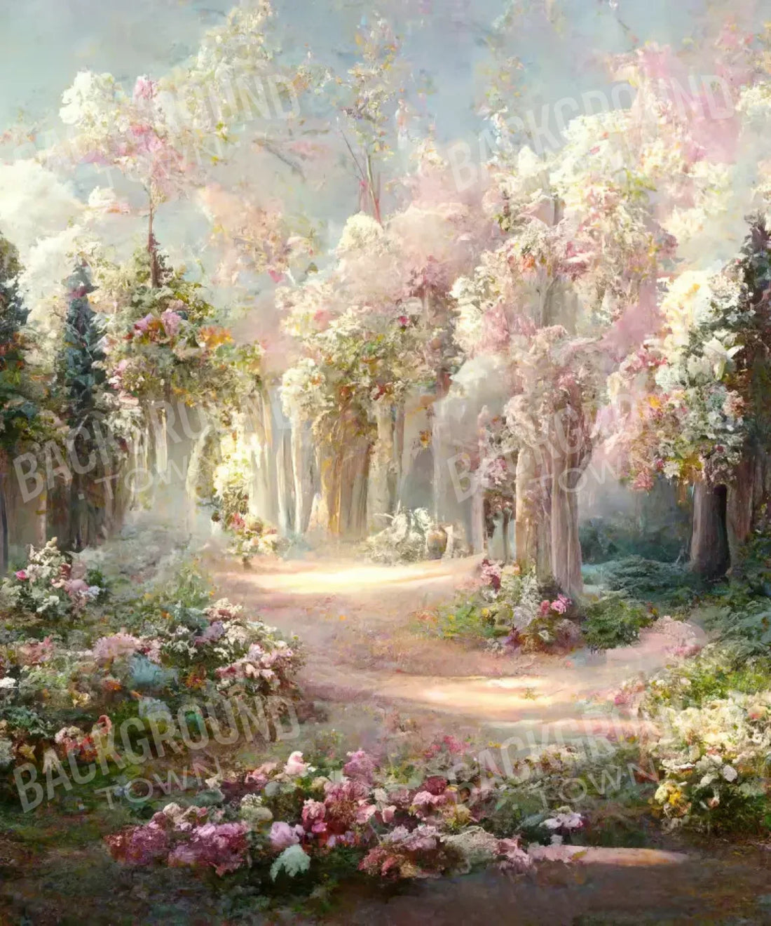 Beige Floral Backdrop for Photography