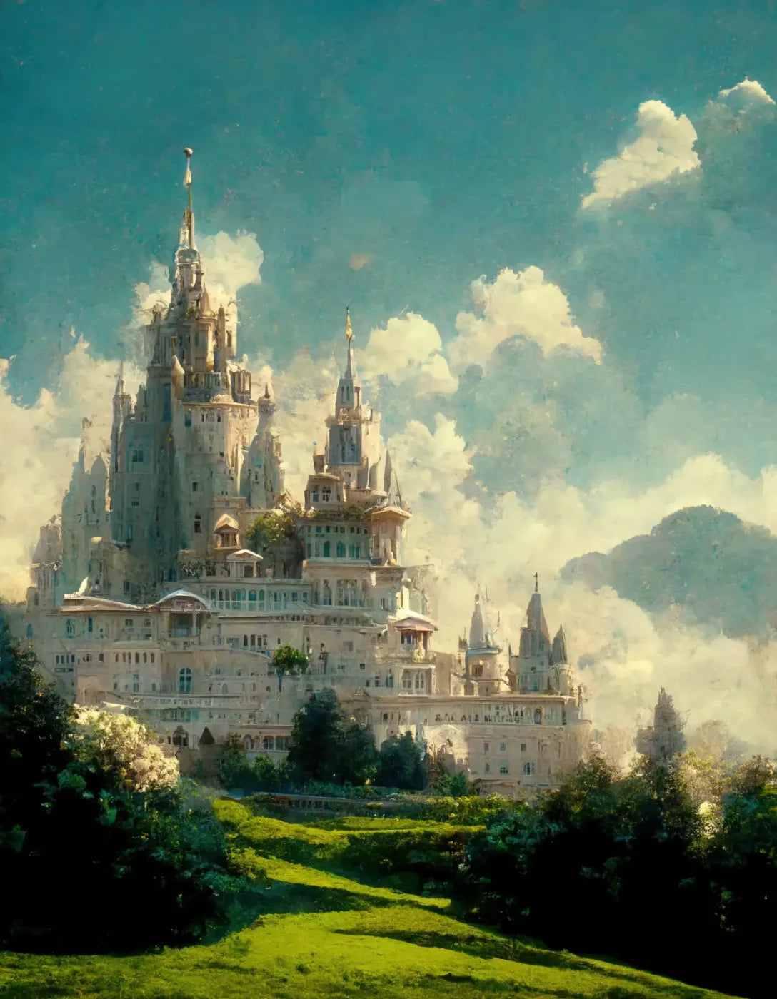 Princess Castle 6’X8’ Fleece (72 X 96 Inch) Backdrop