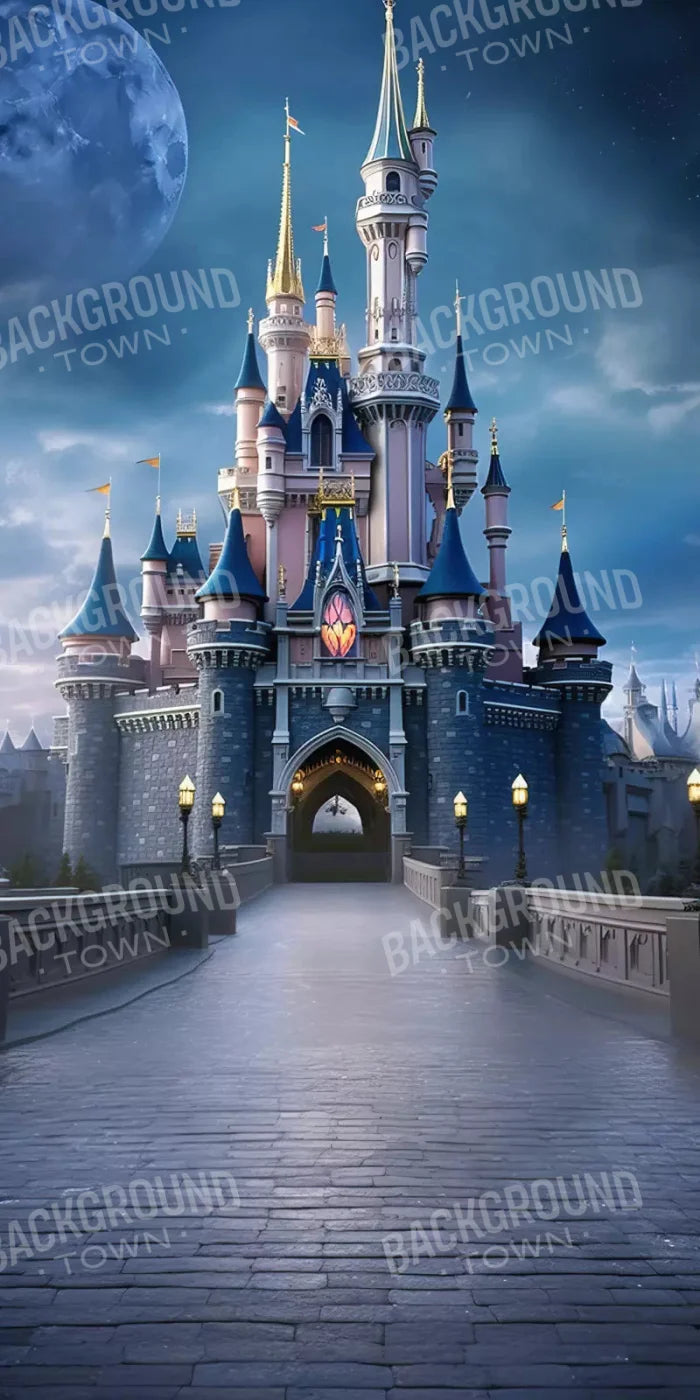 Princess Castle At Dusk 10X20 Ultracloth ( 120 X 240 Inch ) Backdrop