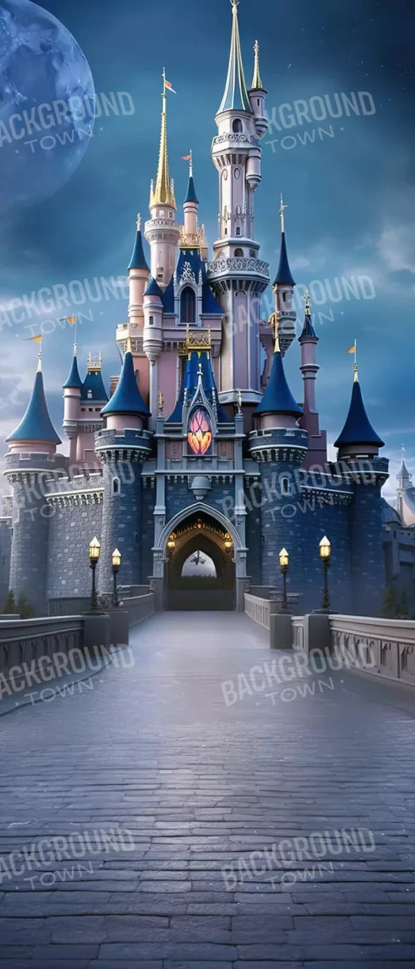 Princess Castle At Dusk 5X12 Ultracloth For Westcott X-Drop ( 60 X 144 Inch ) Backdrop