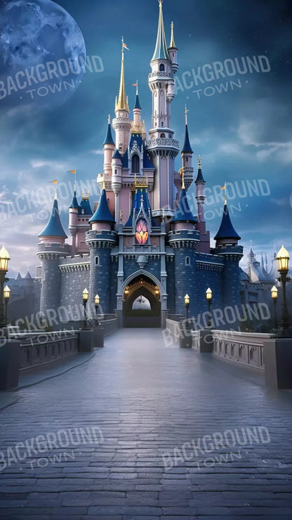 Princess Castle At Dusk 8X14 Ultracloth ( 96 X 168 Inch ) Backdrop