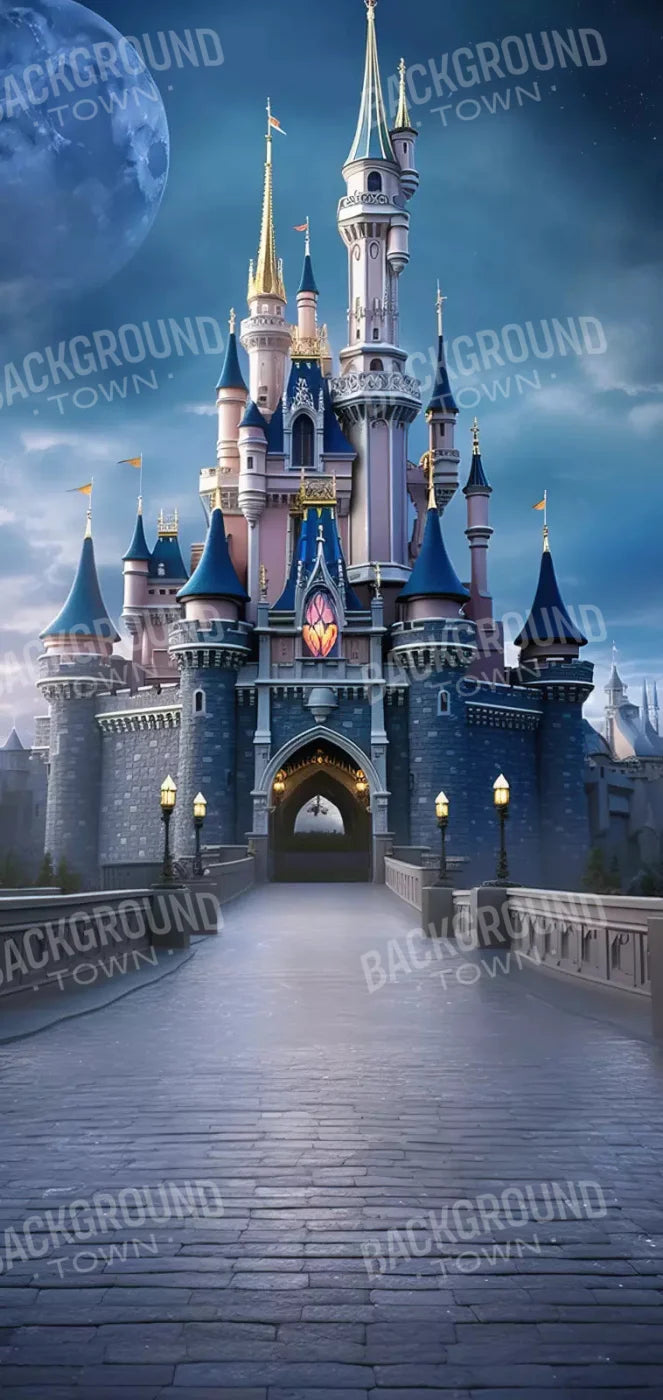 Princess Castle At Dusk 8X16 Ultracloth ( 96 X 192 Inch ) Backdrop