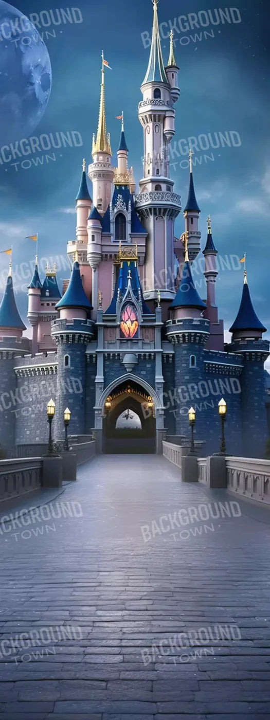 Princess Castle At Dusk 8X20 Ultracloth ( 96 X 240 Inch ) Backdrop