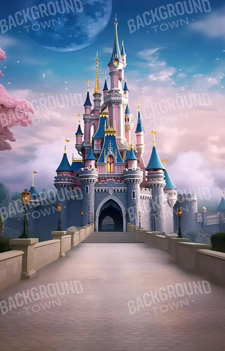 Princess Castle I 8X12 Ultracloth ( 96 X 144 Inch ) Backdrop