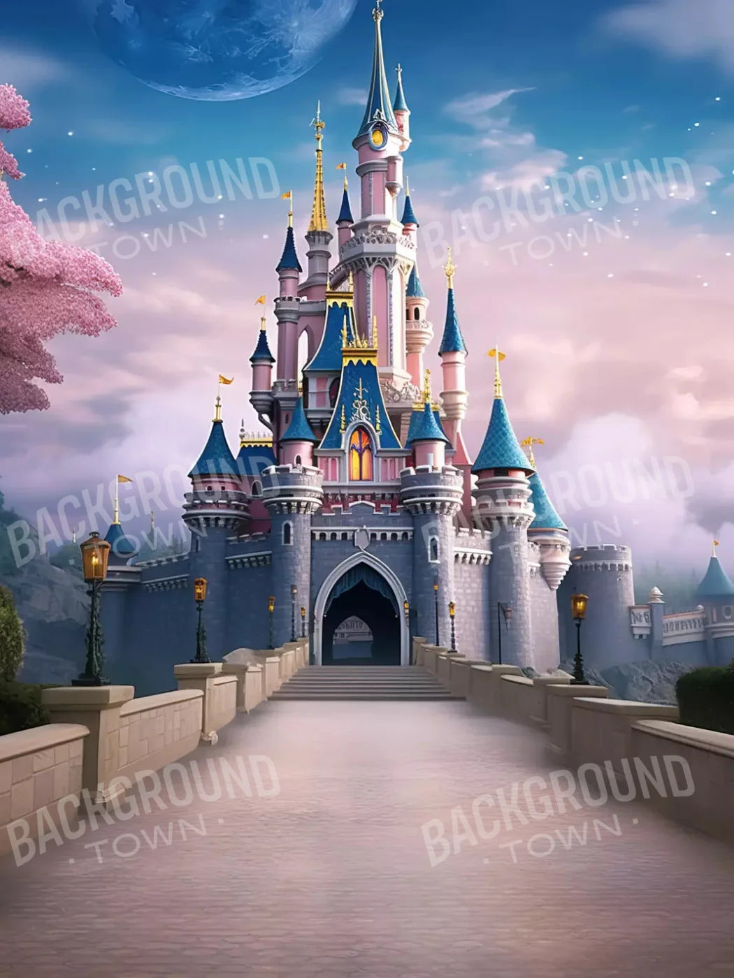 Princess Castle I 8X10 Fleece ( 96 X 120 Inch ) Backdrop