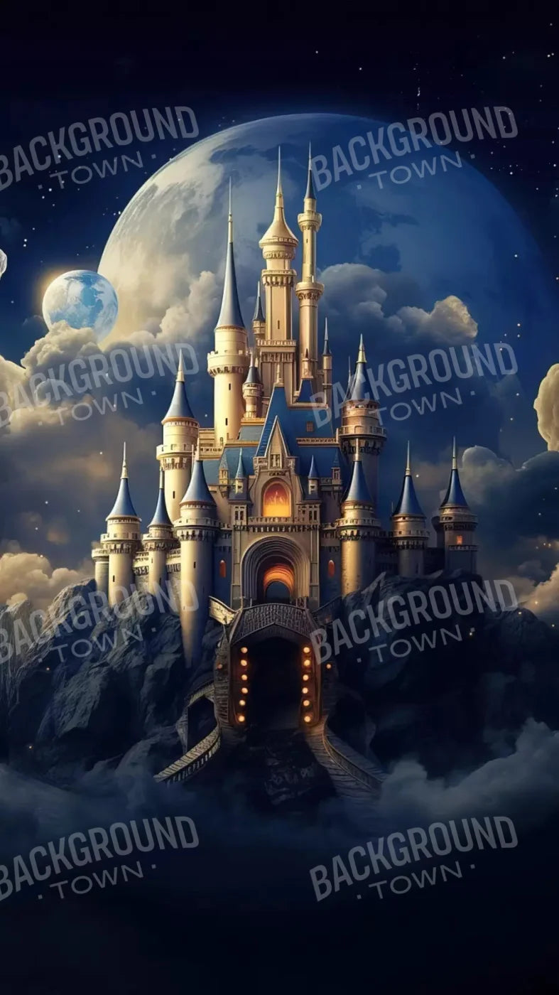 Princess Castle In Clouds 8X14 Ultracloth ( 96 X 168 Inch ) Backdrop