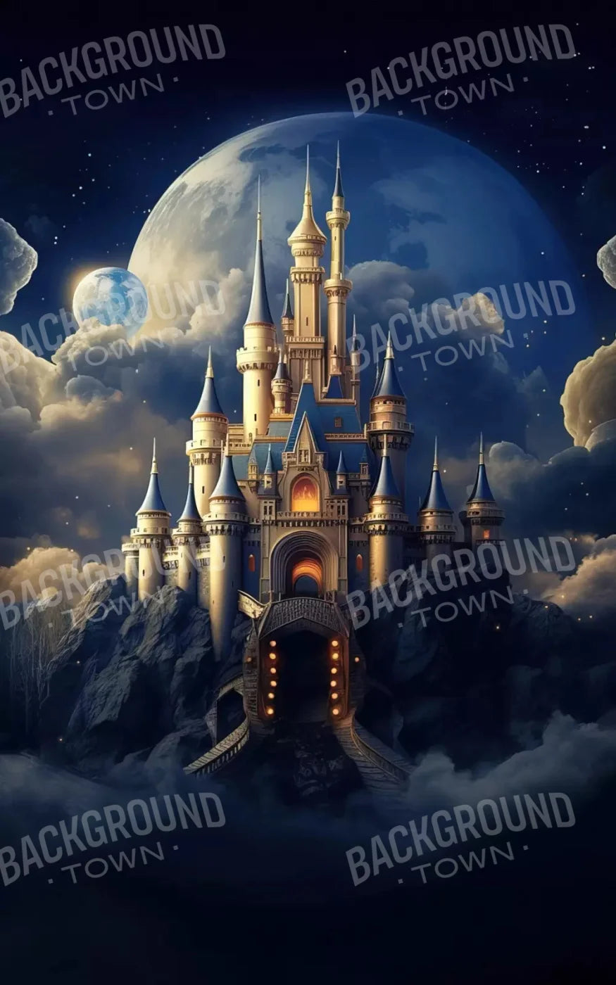 Princess Castle In Clouds 9X14 Ultracloth ( 108 X 168 Inch ) Backdrop