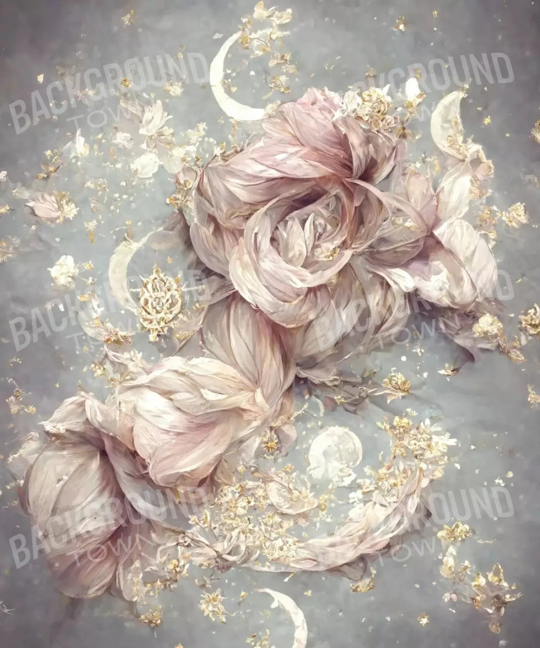 Gray Floral Backdrop for Photography