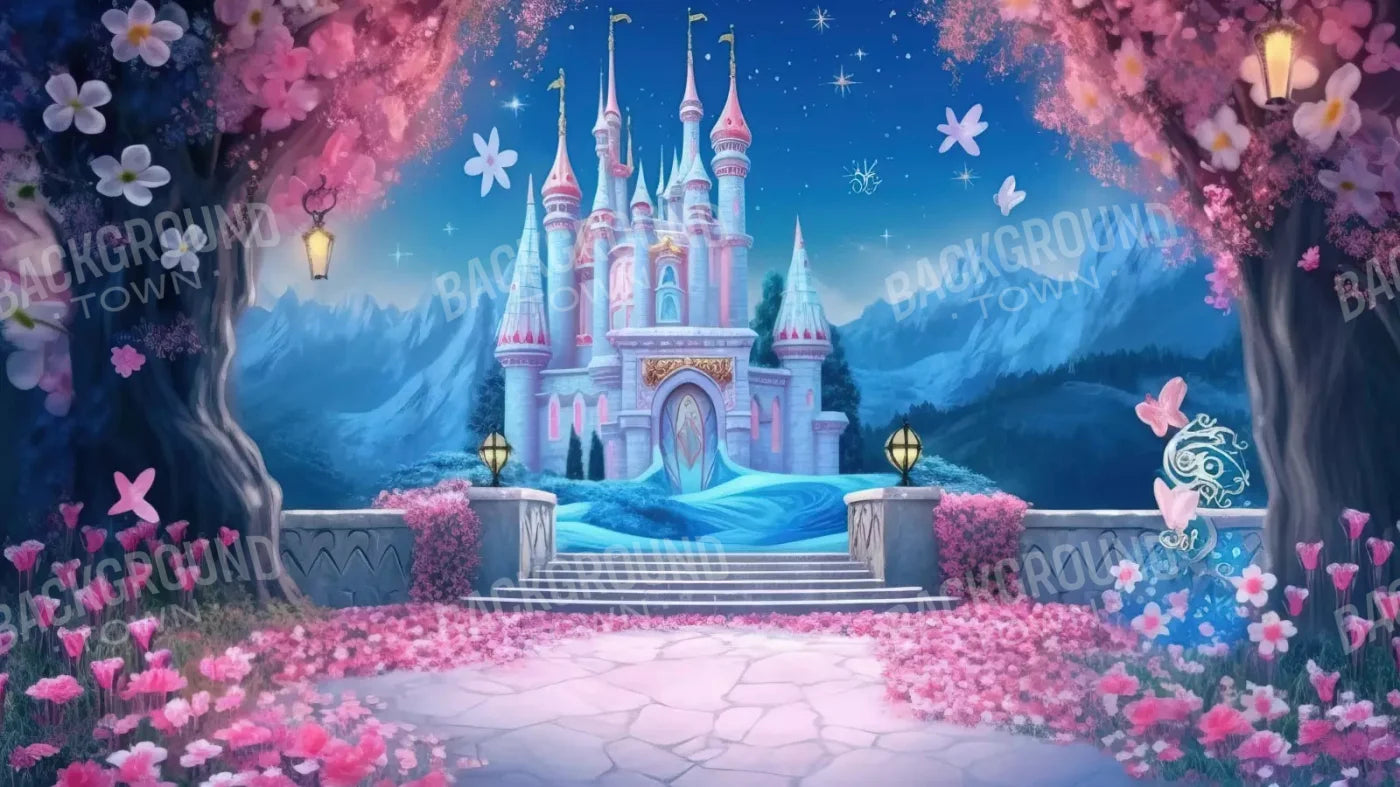 Princess Fantasy Castle 14X8 Ultracloth ( 168 X 96 Inch ) Backdrop
