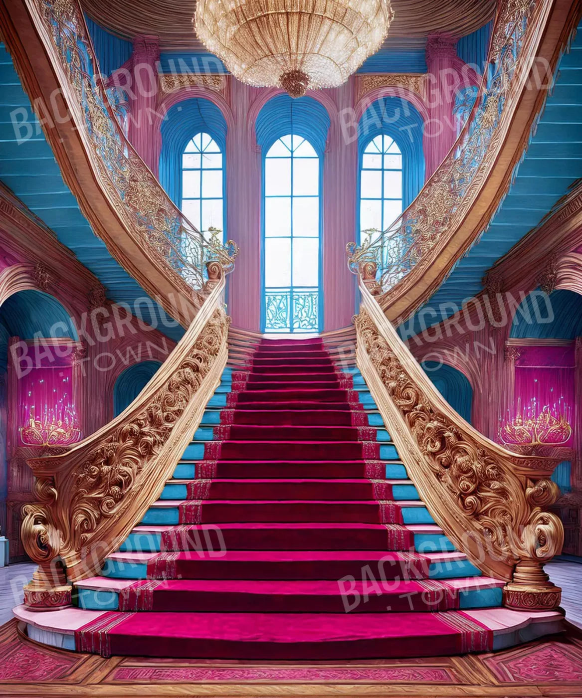 Princess Staircase 10’X12’ Ultracloth (120 X 144 Inch) Backdrop