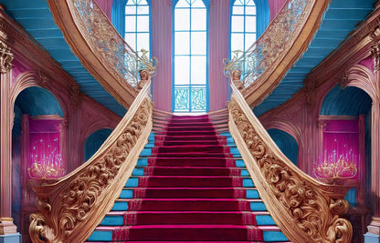 Princess Staircase 14’X9’ Ultracloth (168 X 108 Inch) Backdrop