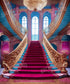 Pink and Blue Castle Staircase Backdrop for Photography