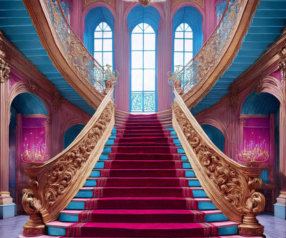 Princess Staircase 5’X4’2 Fleece (60 X 50 Inch) Backdrop