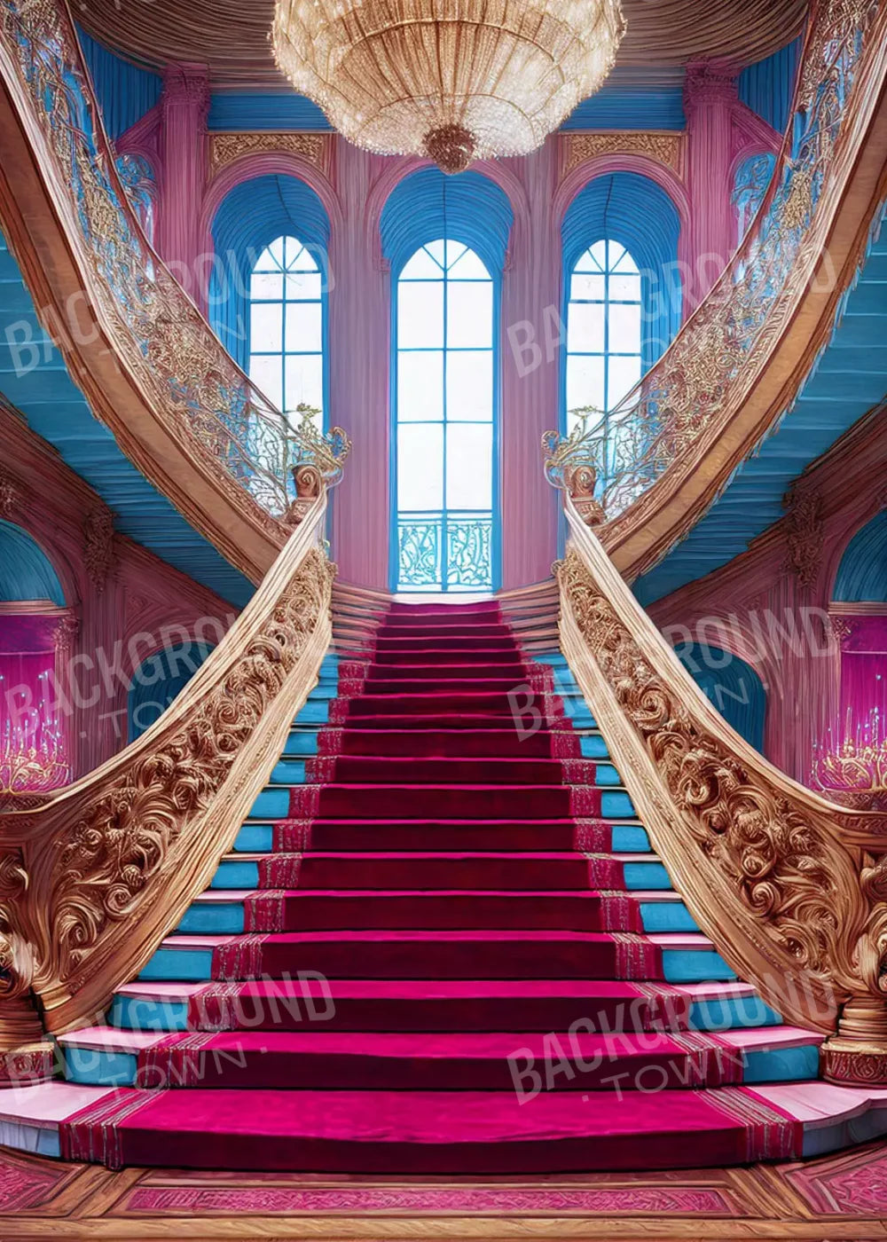 Princess Staircase 5’X7’ Ultracloth (60 X 84 Inch) Backdrop