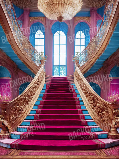 Princess Staircase 6’X8’ Fleece (72 X 96 Inch) Backdrop