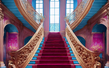 Princess Staircase 8’X5’ Ultracloth (96 X 60 Inch) Backdrop