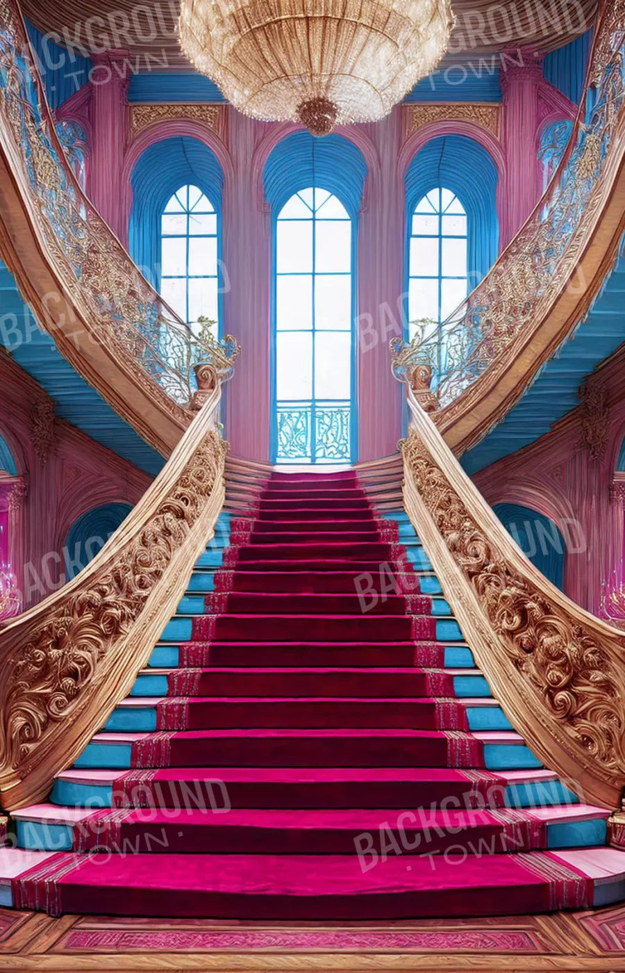 Princess Staircase 9’X14’ Ultracloth (108 X 168 Inch) Backdrop