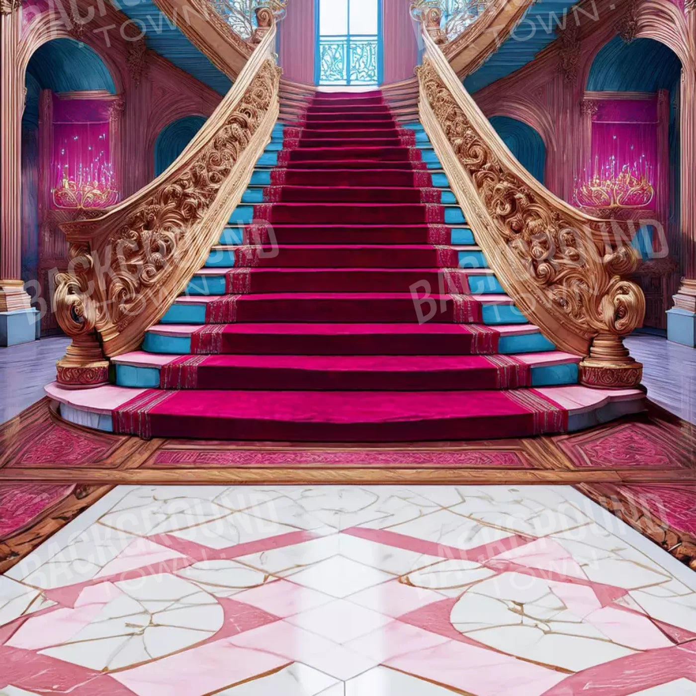 Princess Staircase Sweep 10’X10’ Ultracloth (120 X Inch) Backdrop