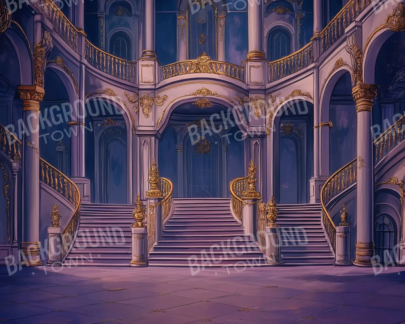 Princess Stairs 10’x8’ Fleece (120 x 96 inch) Backdrop