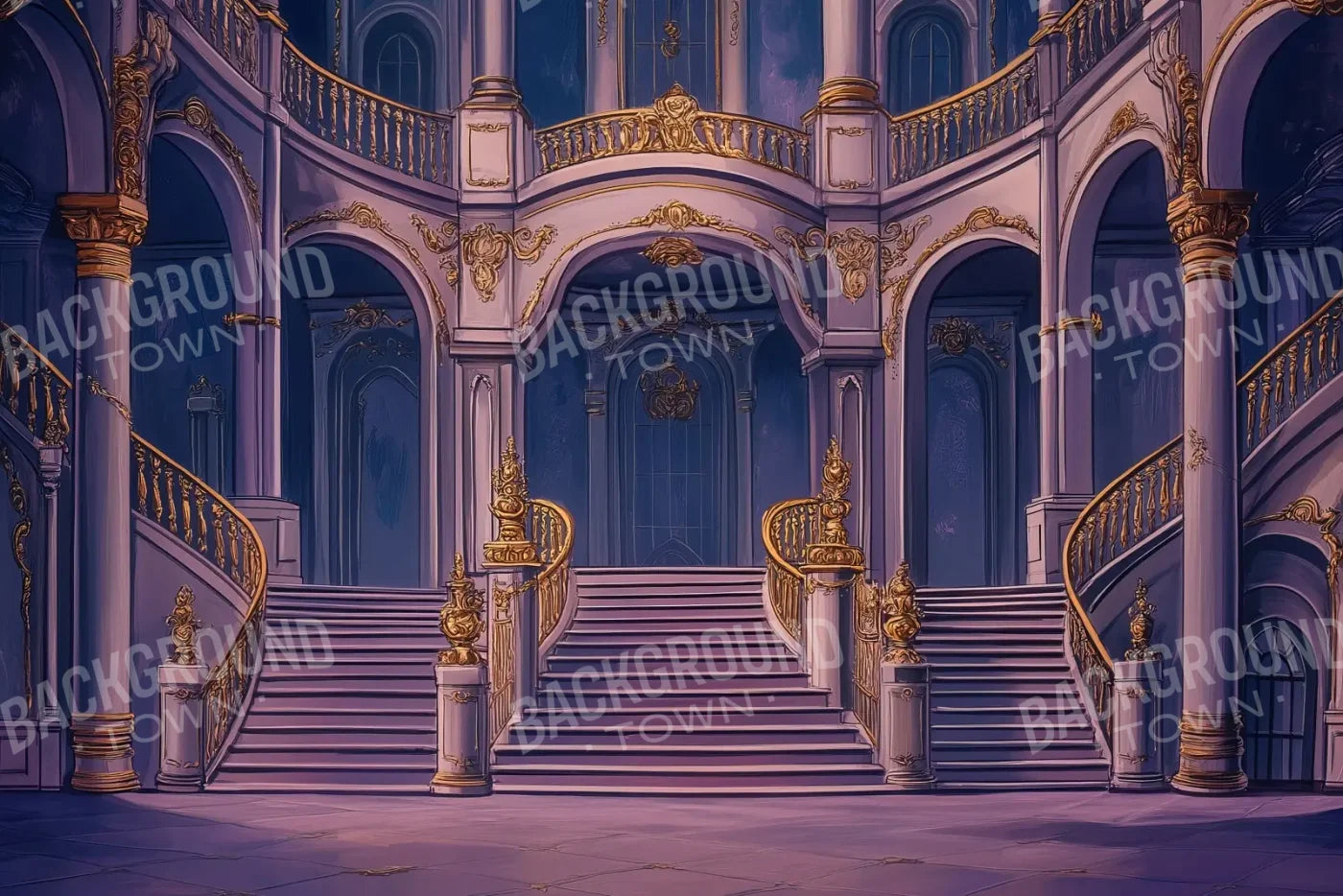 Princess Stairs 12’x8’ UltraCloth (144 x 96 inch) Backdrop