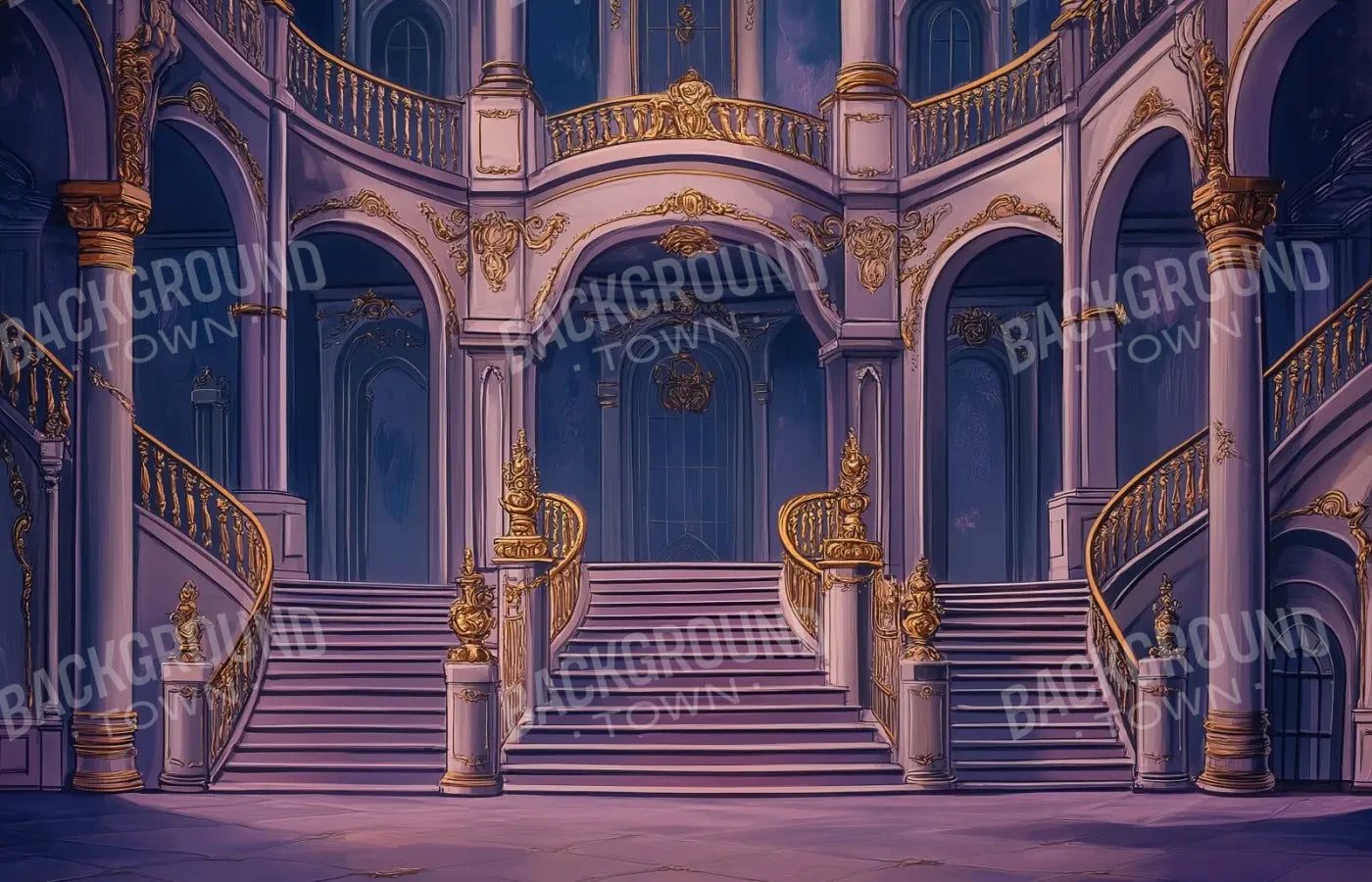 Princess Stairs 14’x9’ UltraCloth (168 x 108 inch) Backdrop