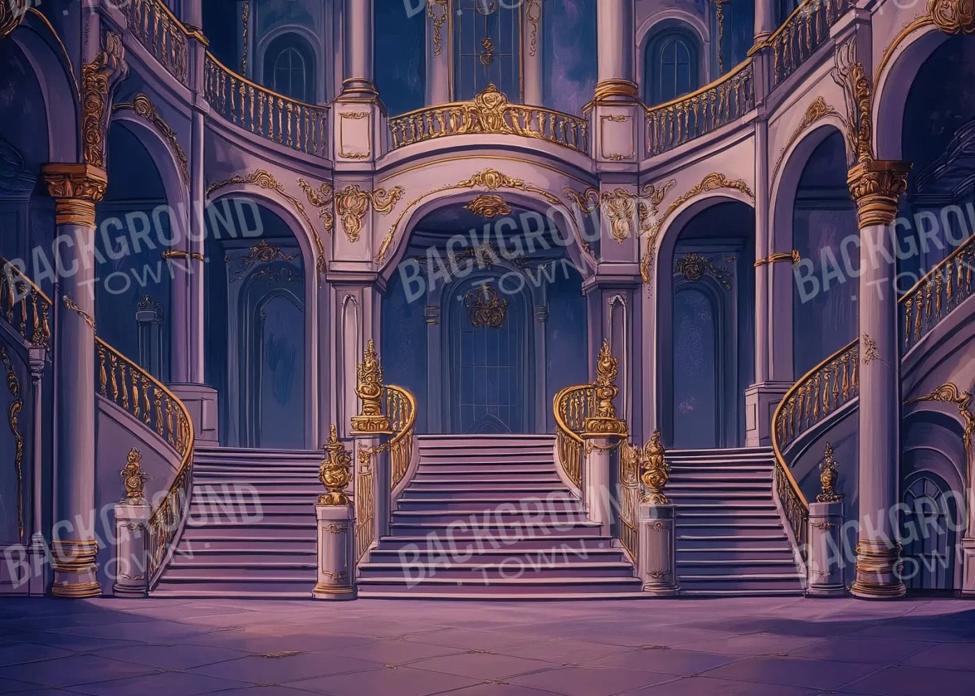Princess Stairs 7’x5’ UltraCloth (84 x 60 inch) Backdrop