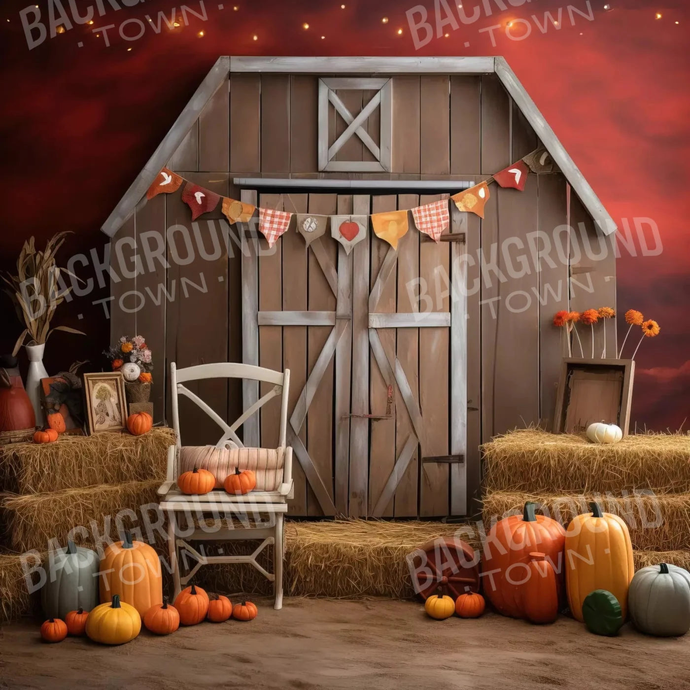 Pumpkin Barn 10X10 Ultracloth ( 120 X Inch ) Backdrop