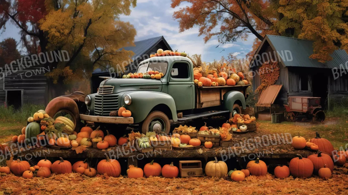 Pumpkin Pickin In Fall 14X8 Ultracloth ( 168 X 96 Inch ) Backdrop