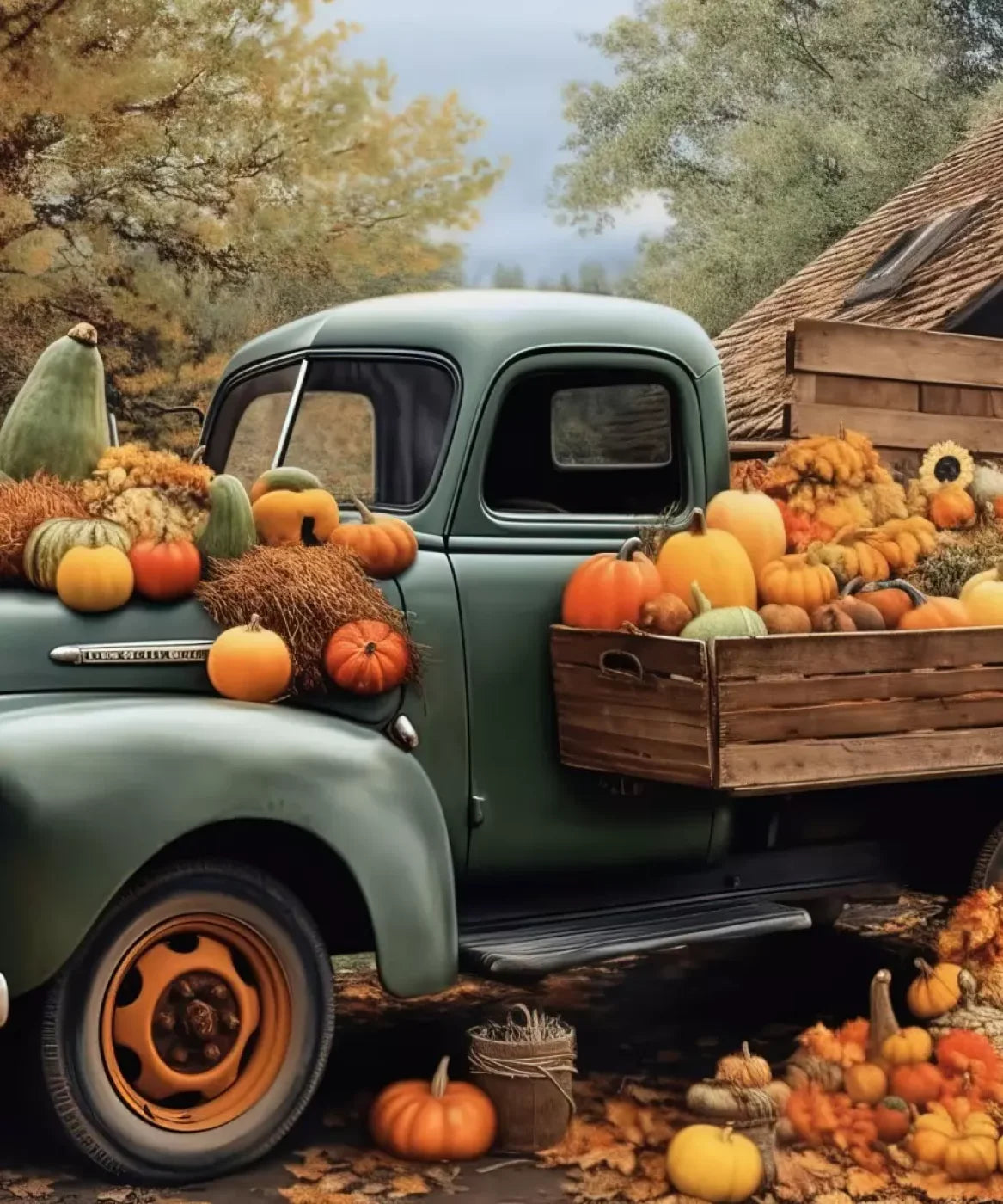 Pumpkin Pickin In Fall Close 10’X12’ Ultracloth (120 X 144 Inch) Backdrop