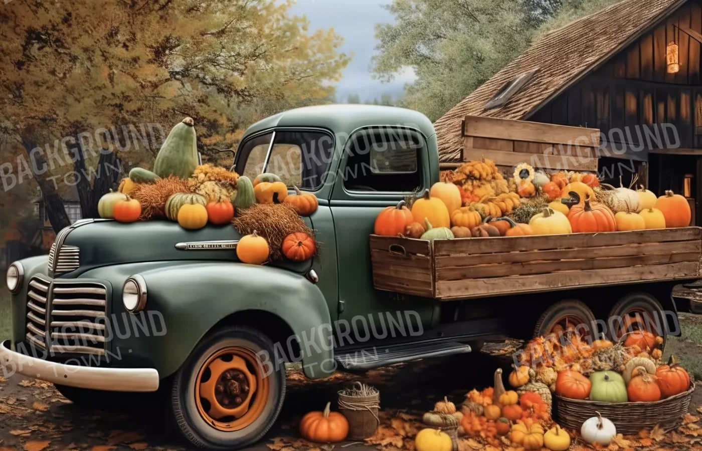 Pumpkin Pickin In Fall Close 14’X9’ Ultracloth (168 X 108 Inch) Backdrop