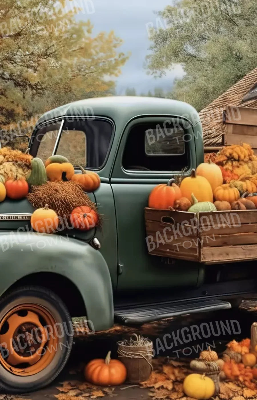 Pumpkin Pickin In Fall Close 9’X14’ Ultracloth (108 X 168 Inch) Backdrop