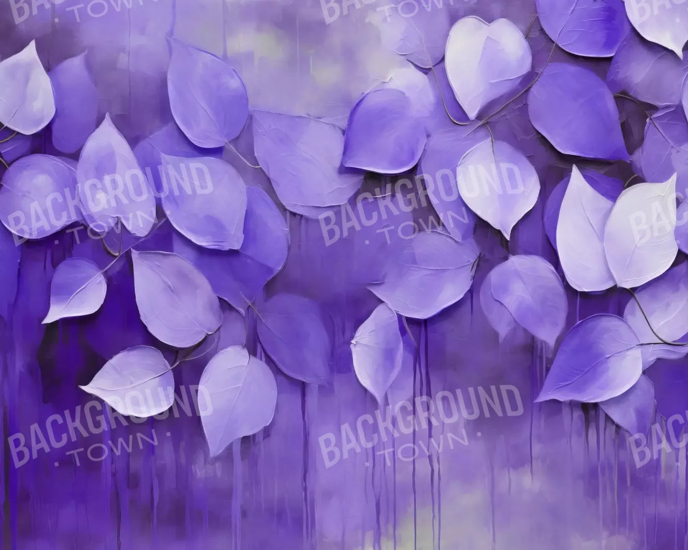 Purple Leaves 10’X8’ Fleece (120 X 96 Inch) Backdrop