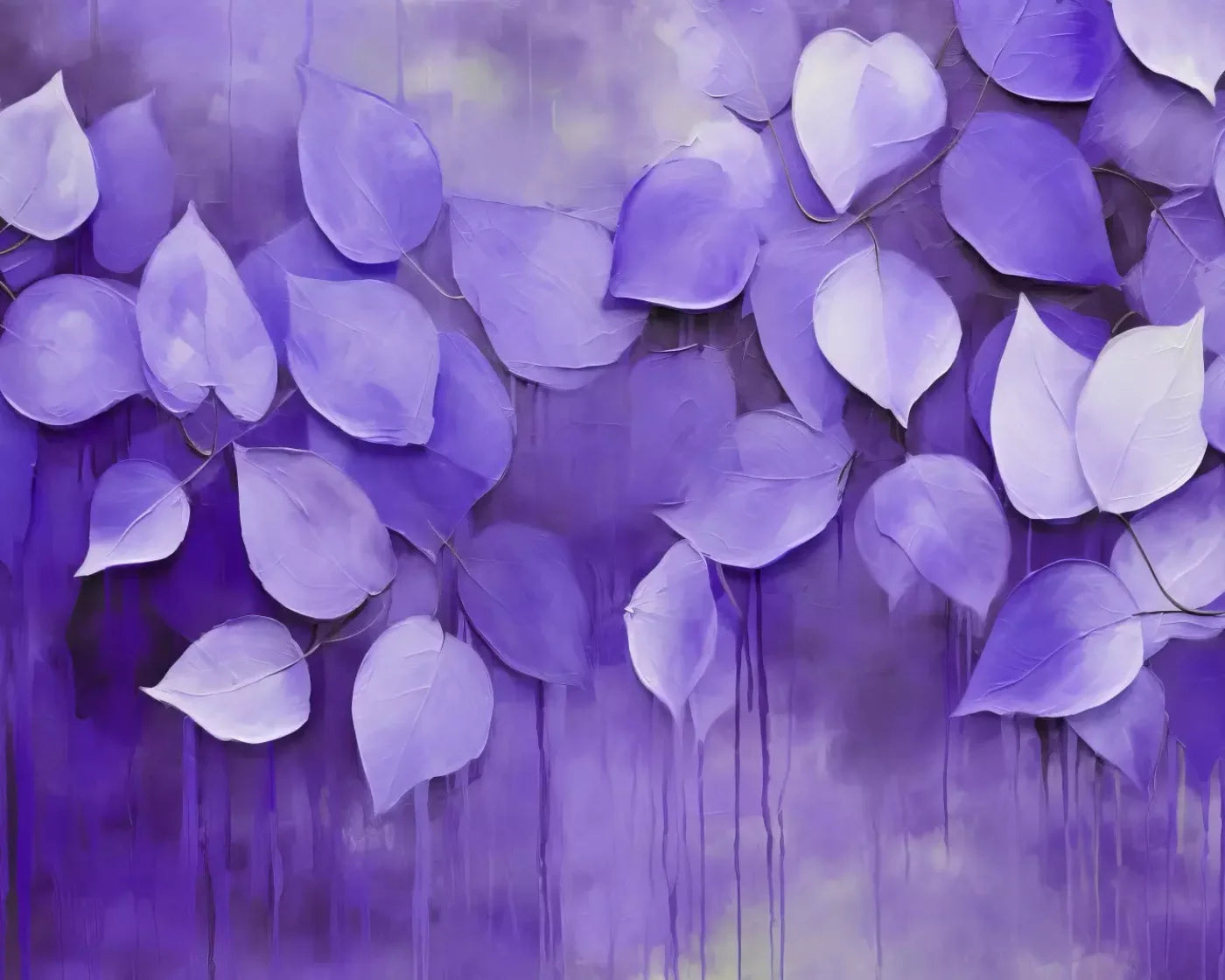 Purple Leaves 10’X8’ Fleece (120 X 96 Inch) Backdrop