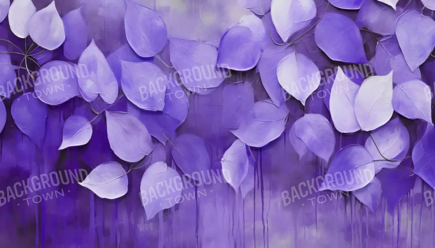 Purple Leaves 14’X8’ Ultracloth (168 X 96 Inch) Backdrop
