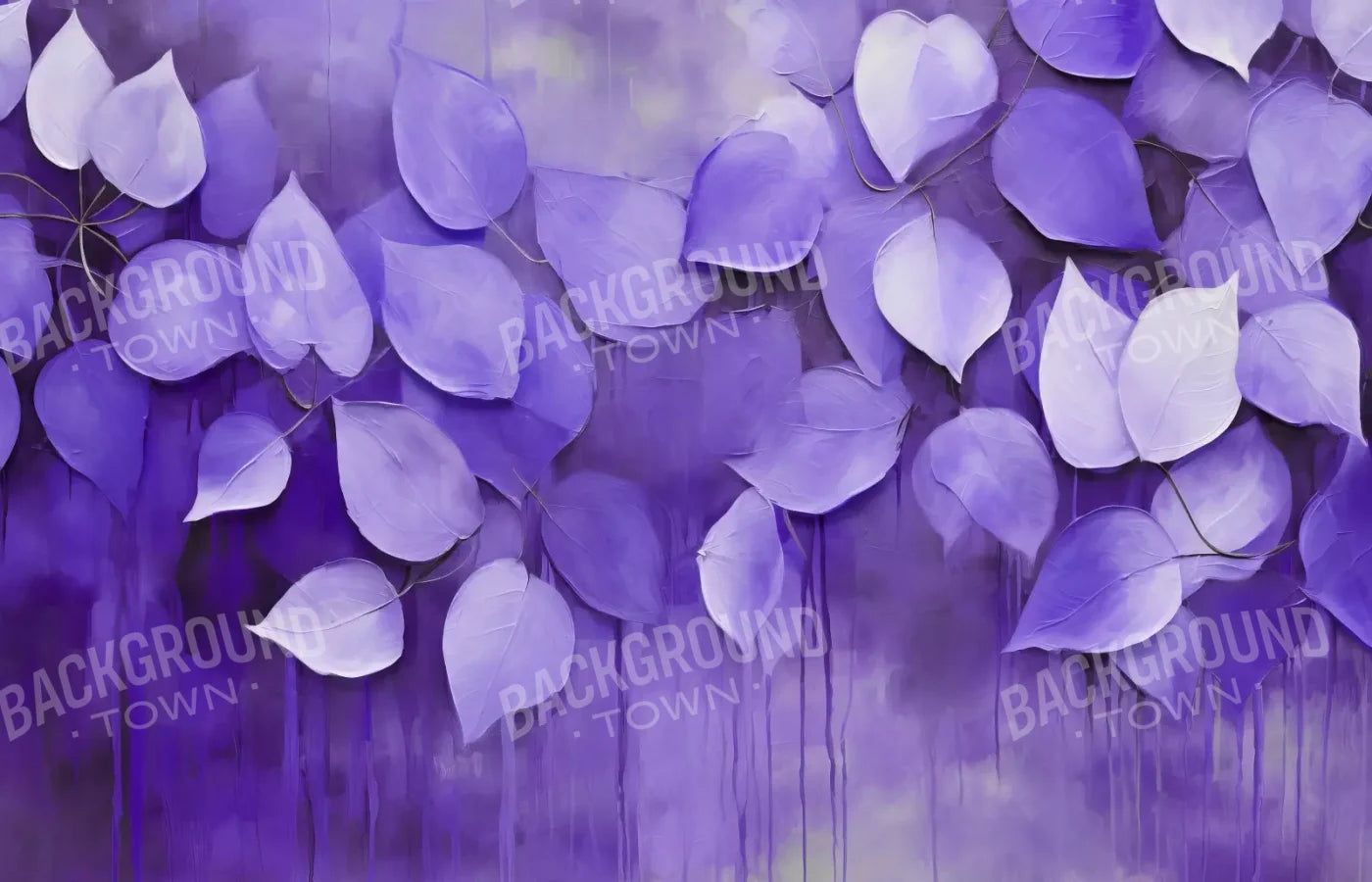 Purple Leaves 14’X9’ Ultracloth (168 X 108 Inch) Backdrop