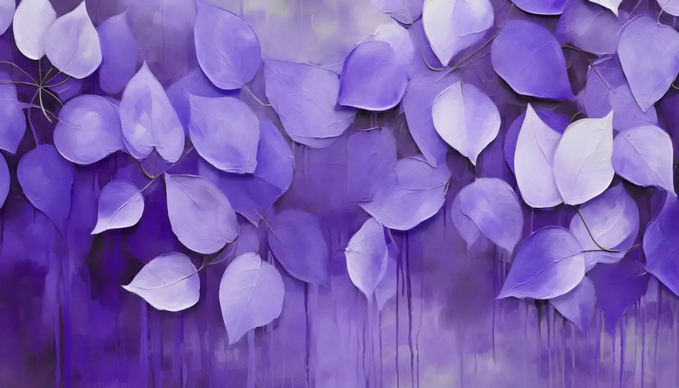 Purple Leaves 14’X8’ Ultracloth (168 X 96 Inch) Backdrop