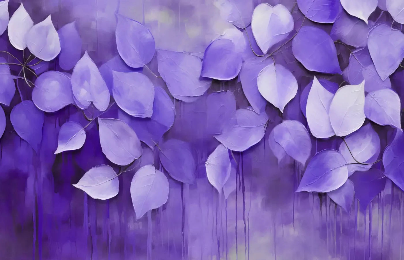 Purple Leaves 14’X9’ Ultracloth (168 X 108 Inch) Backdrop