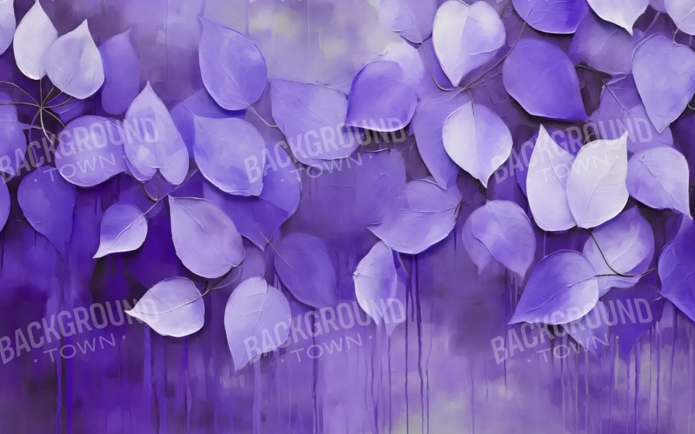 Purple Leaves 16’X10’ Ultracloth (192 X 120 Inch) Backdrop
