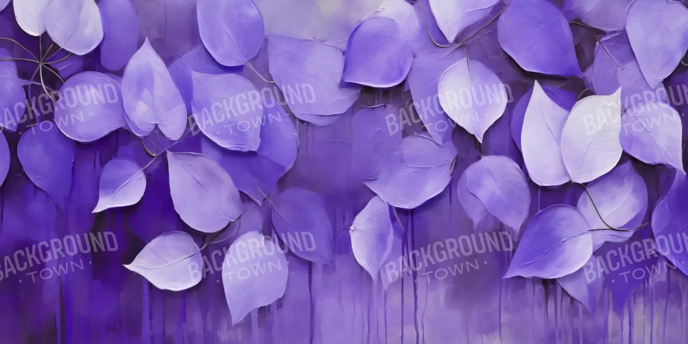 Purple Leaves 16’X8’ Ultracloth (192 X 96 Inch) Backdrop