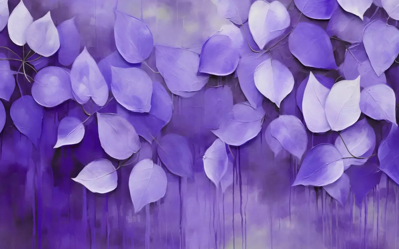 Purple Leaves 16’X10’ Ultracloth (192 X 120 Inch) Backdrop