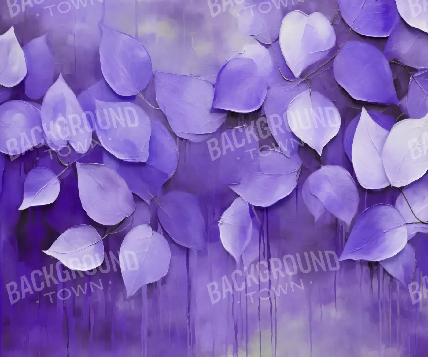 Purple Leaves 5’X4’2 Fleece (60 X 50 Inch) Backdrop