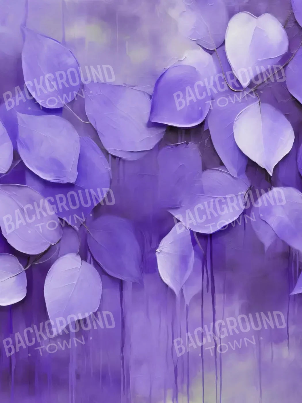 Purple Leaves 5’X6’8 Fleece (60 X 80 Inch) Backdrop