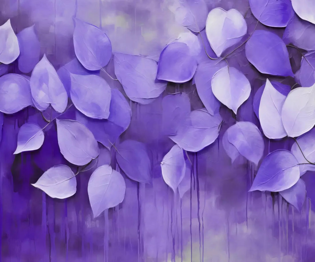 Purple Leaves 5’X4’2 Fleece (60 X 50 Inch) Backdrop