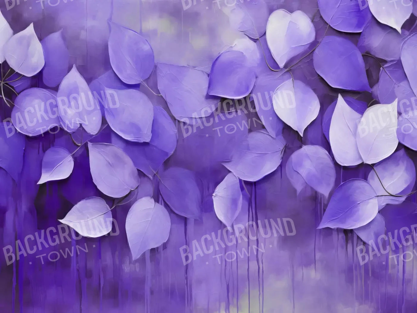Purple Leaves 6’8X5’ Fleece (80 X 60 Inch) Backdrop