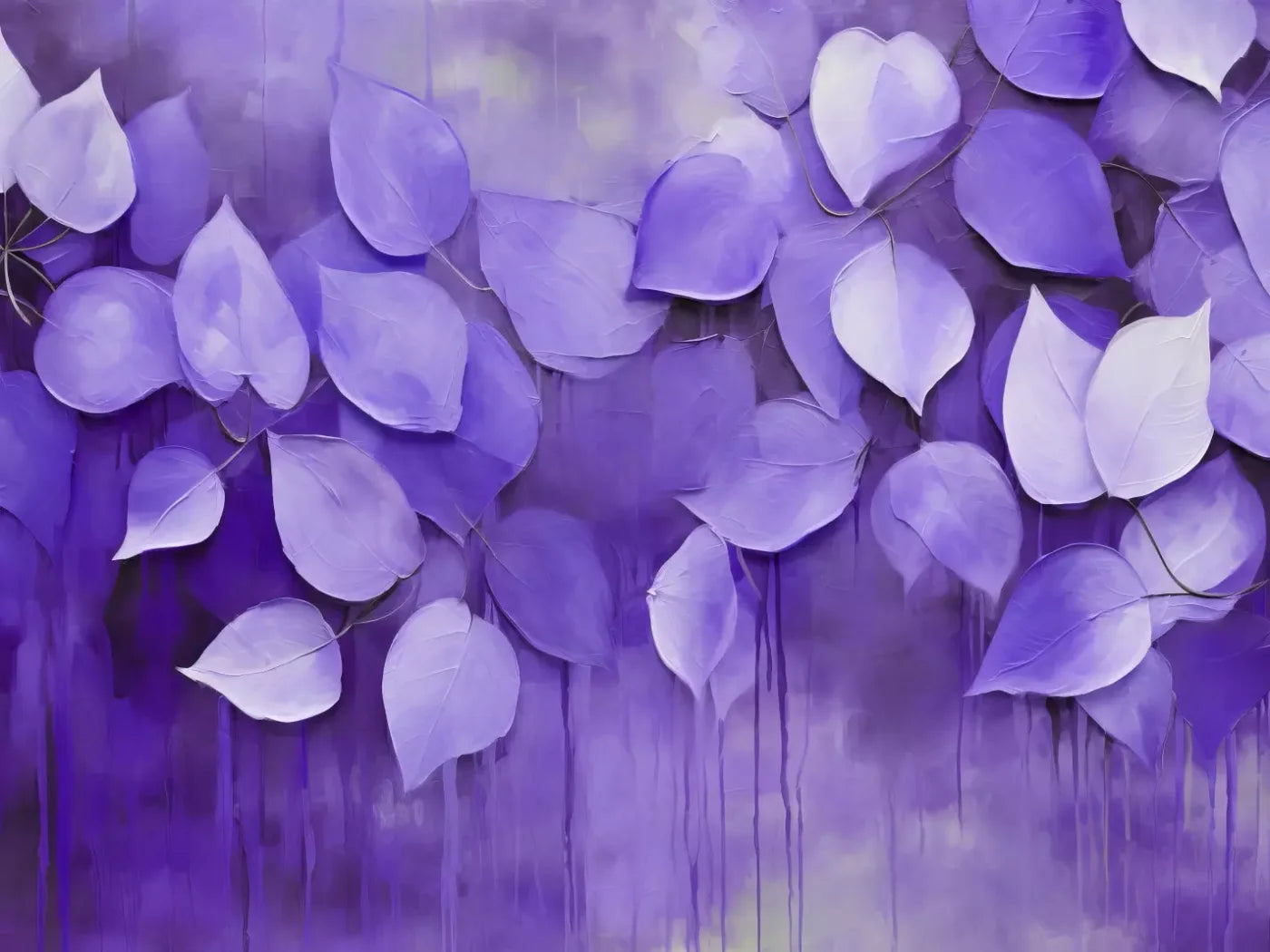 Purple Leaves 6’8X5’ Fleece (80 X 60 Inch) Backdrop