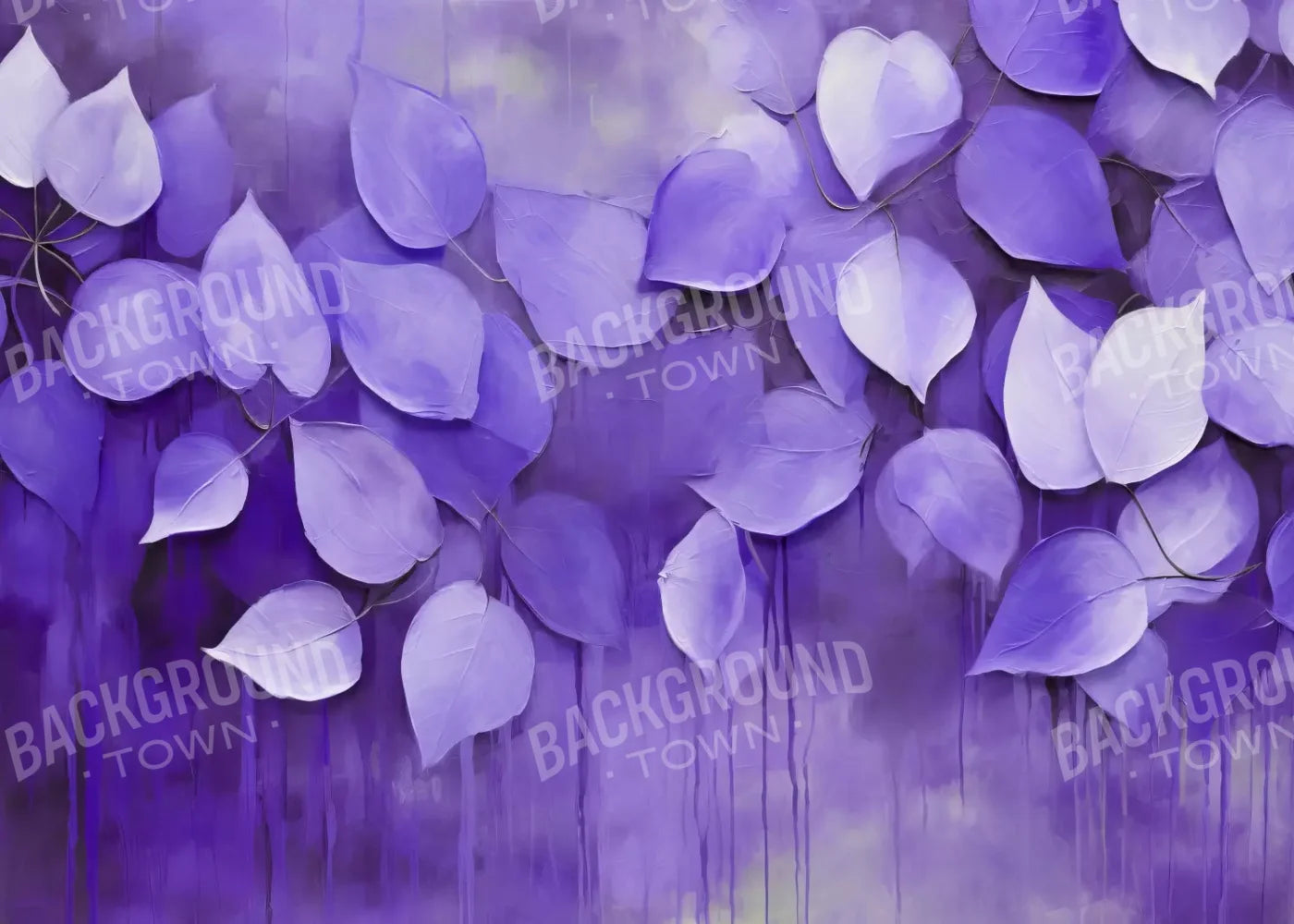 Purple Leaves 7’X5’ Ultracloth (84 X 60 Inch) Backdrop