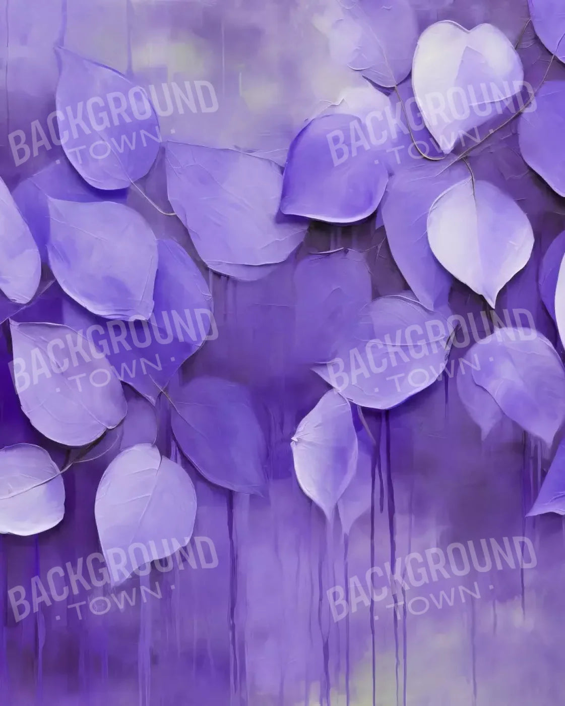Purple Leaves 8’X10’ Fleece (96 X 120 Inch) Backdrop