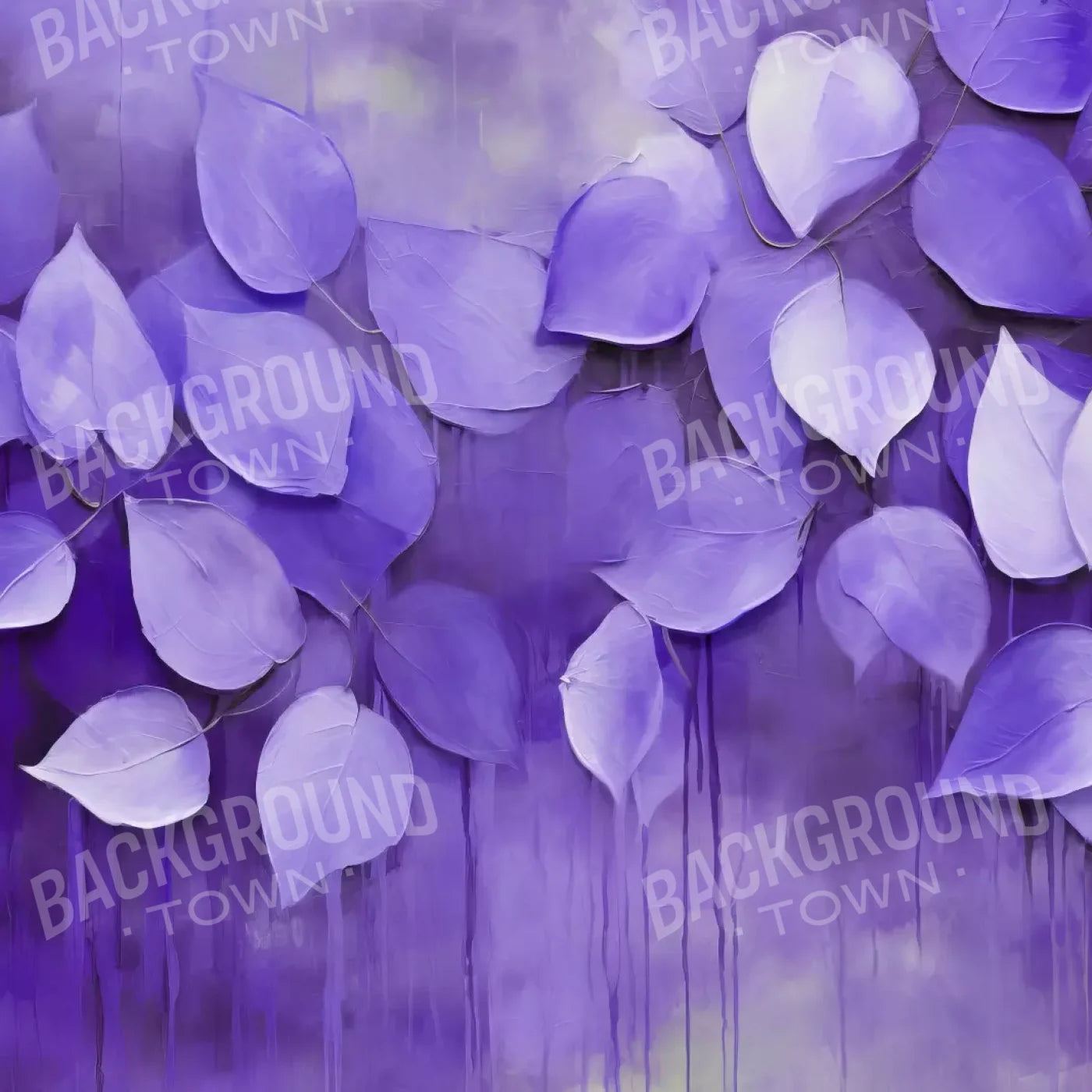 Purple Leaves 8’X8’ Fleece (96 X Inch) Backdrop