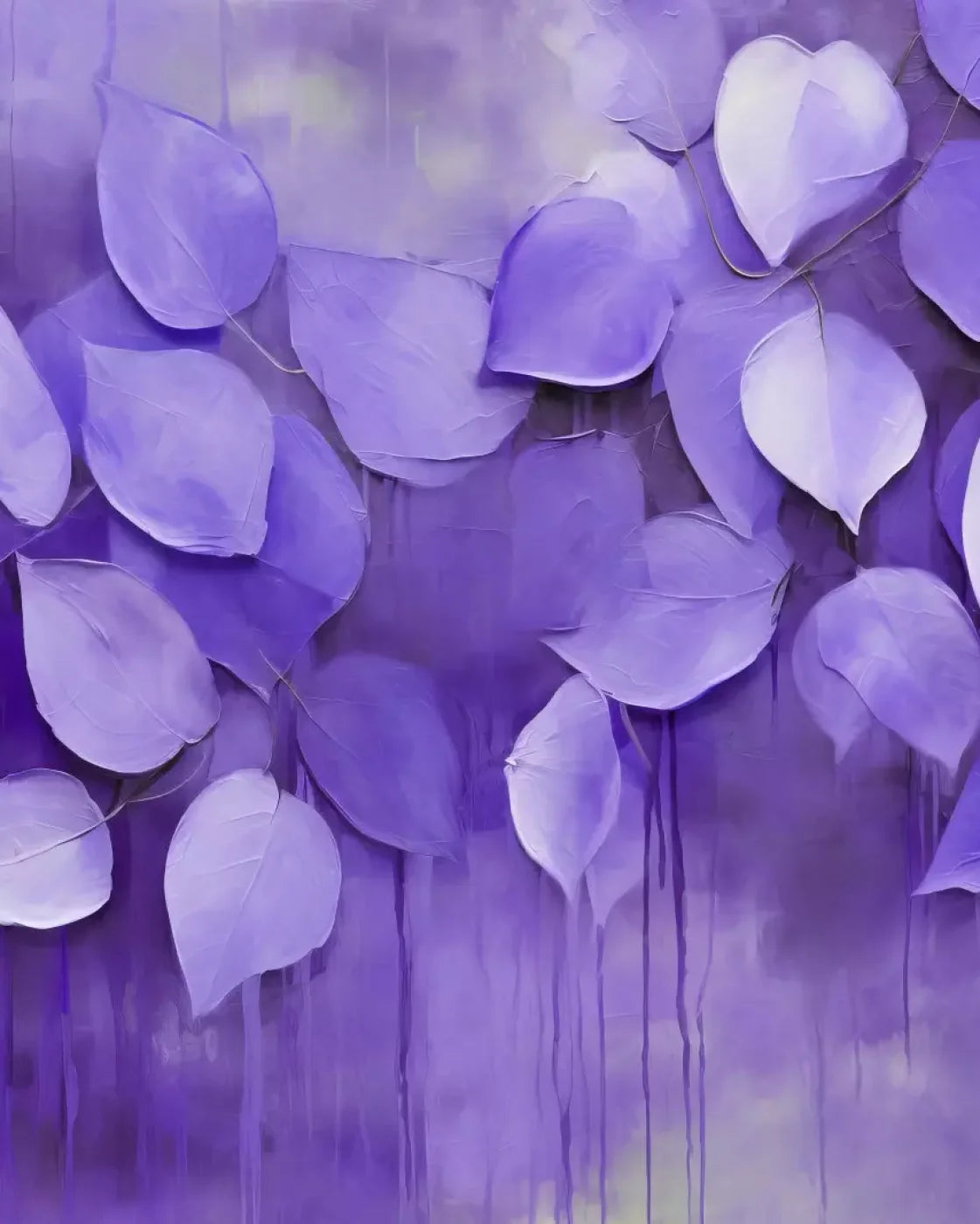 Purple Leaves 8’X10’ Fleece (96 X 120 Inch) Backdrop